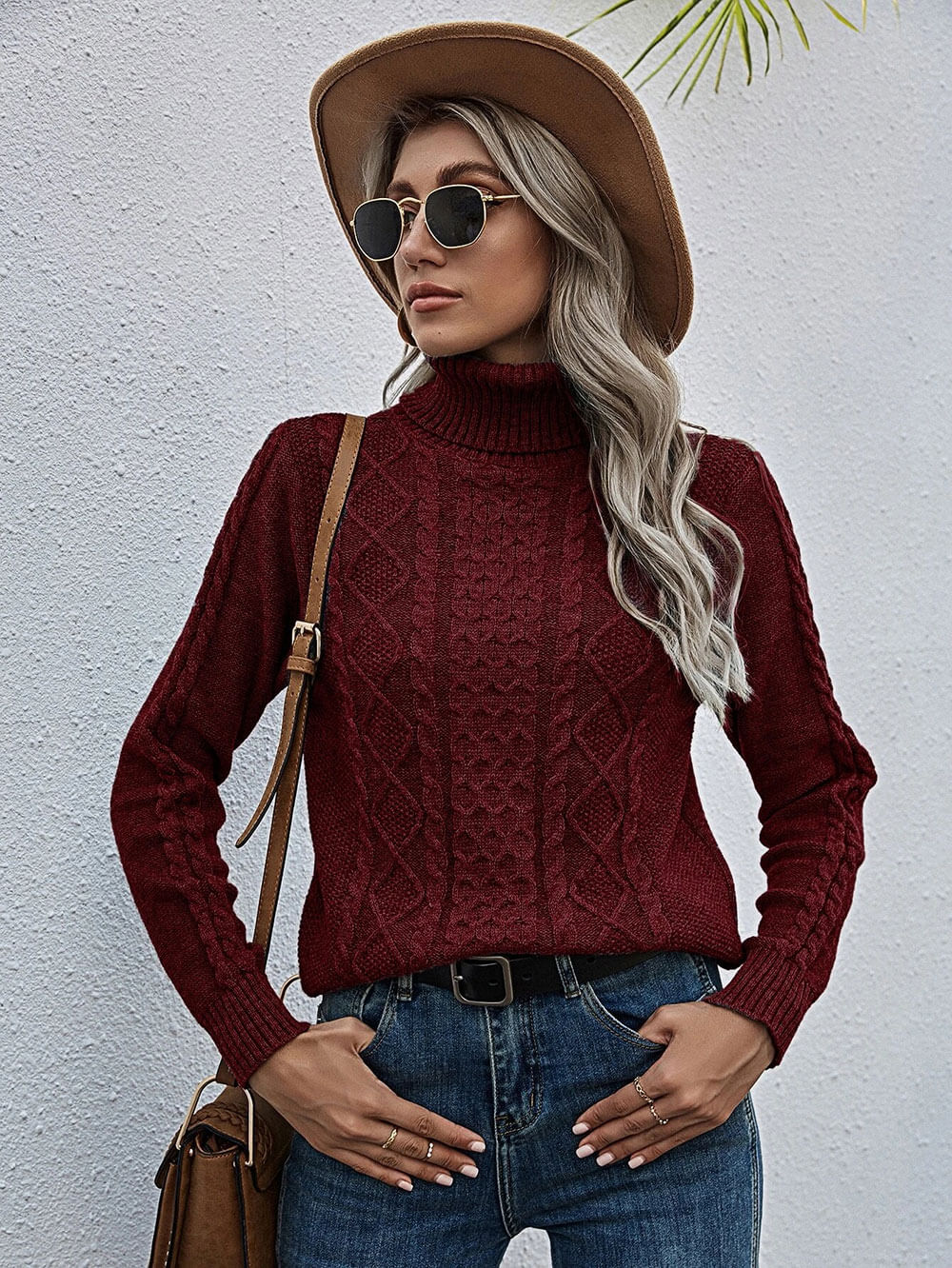 بلوز گردن بلند پشمی - تصویر 6