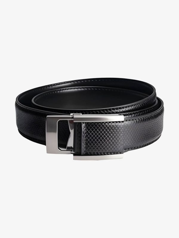 کمربند چرمی سیاه و سفید